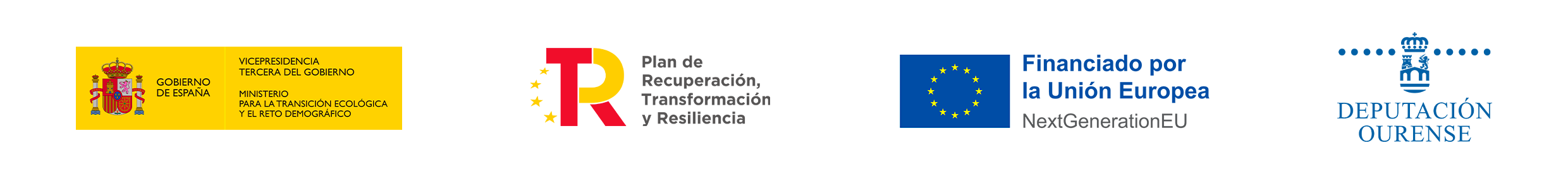 Gobierno de España · Plan de Recuperación, Transformación y Resiliencia · Unión Europea NextGenerationEU · Deputación de Ourense